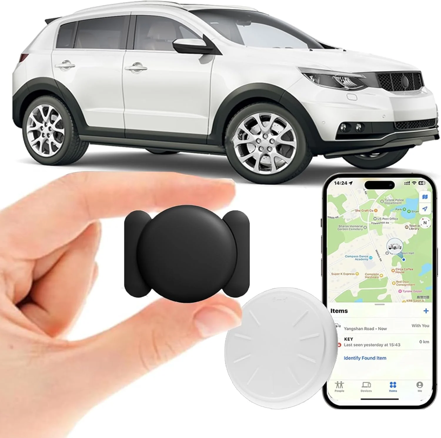 

Car GPS Tracking Device for Vehicles,Cars etc,Real Time GPS Tracker for Work with Find My (iOS Only) with magnetic waterproof