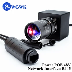 WGWK Mini 48V POE Camera Ultra HD 1080P 5-50mm 5-100mm Manual Varifocal Zoom CS Lens Industrial Onvif IP Network Security Camera