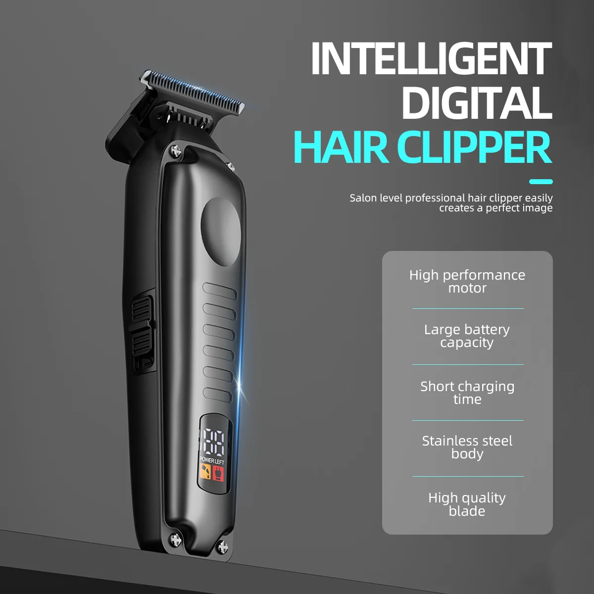 KIKIDO Hair Clipper Professional Hair Trimmer Adjustable Barber Rechargeable Hair Cutting Machine 6200 RPM Trimmer for Men KK505