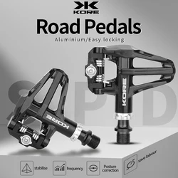 KORE Road Bicycle Locking Pedals Aluminum Lightweight Enclosed Bearings Fit Shimano Look KEO Cleat 2 Sealed Pedals
