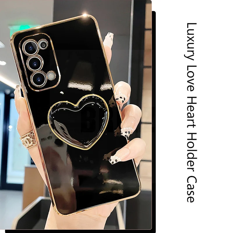 For Honor X8b 6D Love Heart Holder Bracket Case on for Honor X8B X9b X8 X9 X8A X9A X6 X6A X7A X7 A B Stand Silicone Soft Cover