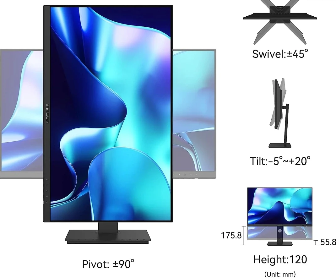 INNOCN 27C1U-D 27-дюймовый IPS-экран 60 Гц 3840*2160 DCP3 Дисплей HDMI+DP+Type-C 65 Вт+динамик Монитор HDR400 4K