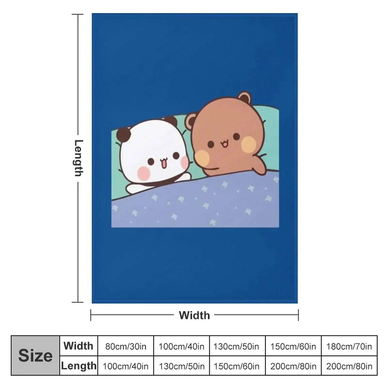 Bear and Panda Bubu Dudu Balloon Throw Blanket Loose Custom Decoratives Flannel Blankets