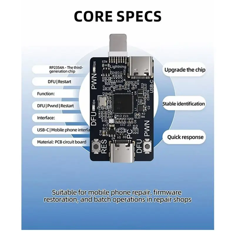 ABGI-For IP XR Through 11 Pro Max(RP2354A) Professional Repair Tool For A12-A13 Chips& Fully Automated DFU Process RP2354A