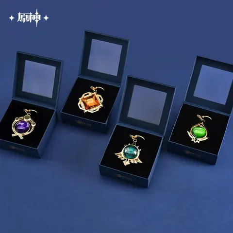 Sunsyea Genshin Impact Official Merch miHoYo Original Authentic Eyes of God Keychain Mondstadt Liyue Inazuma