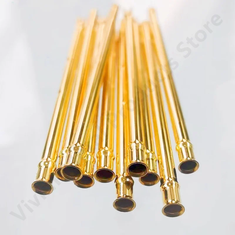 100 Pcs RL75-1S Ronde Dubbele Buis Vergulde Spring Test Probe Lengte 30Mm Naald Buis Diameter 1.32Mm Power tool Test Probe