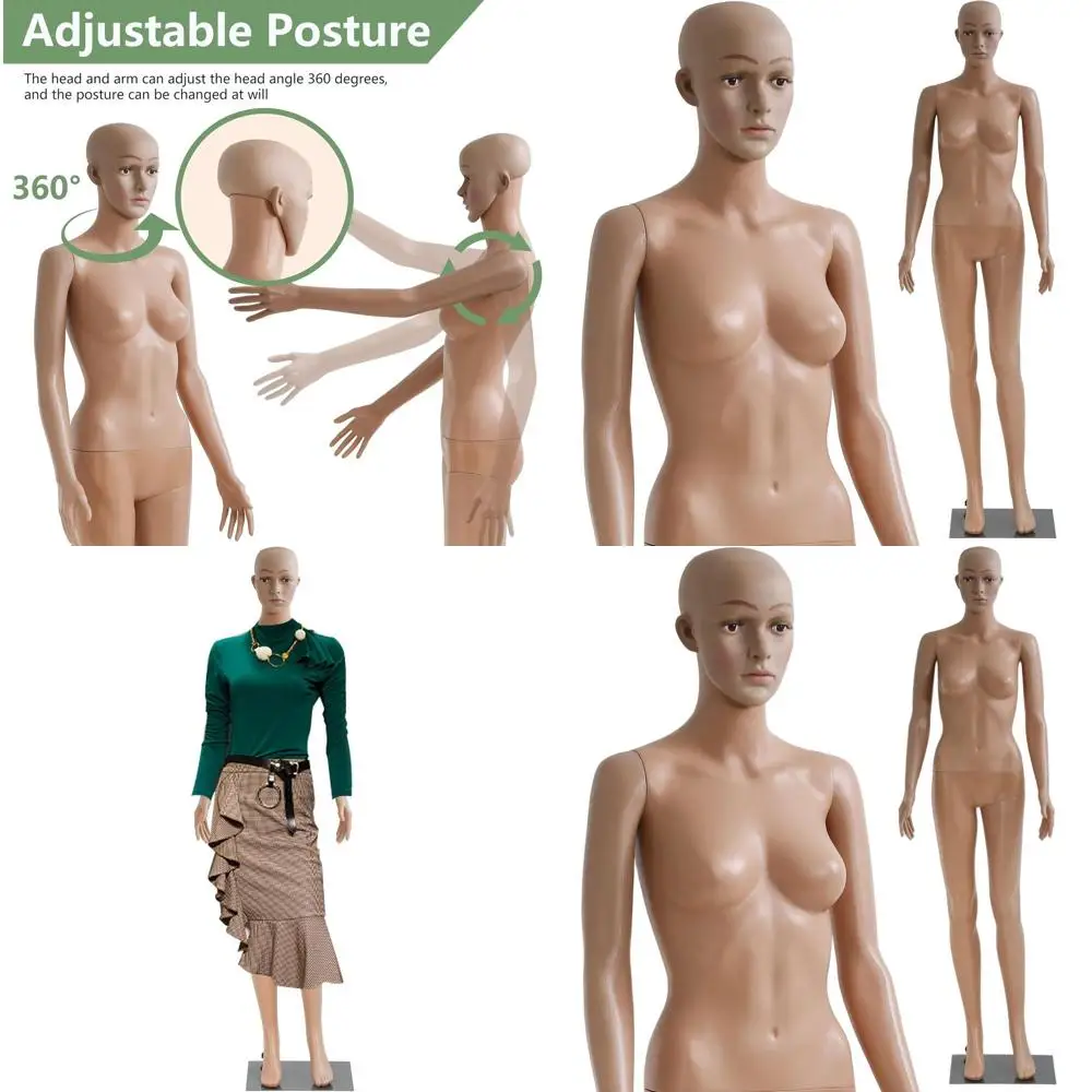 

Вращающийся манекен женский в полный рост (69 см) со съемными руками для демонстрации одежды