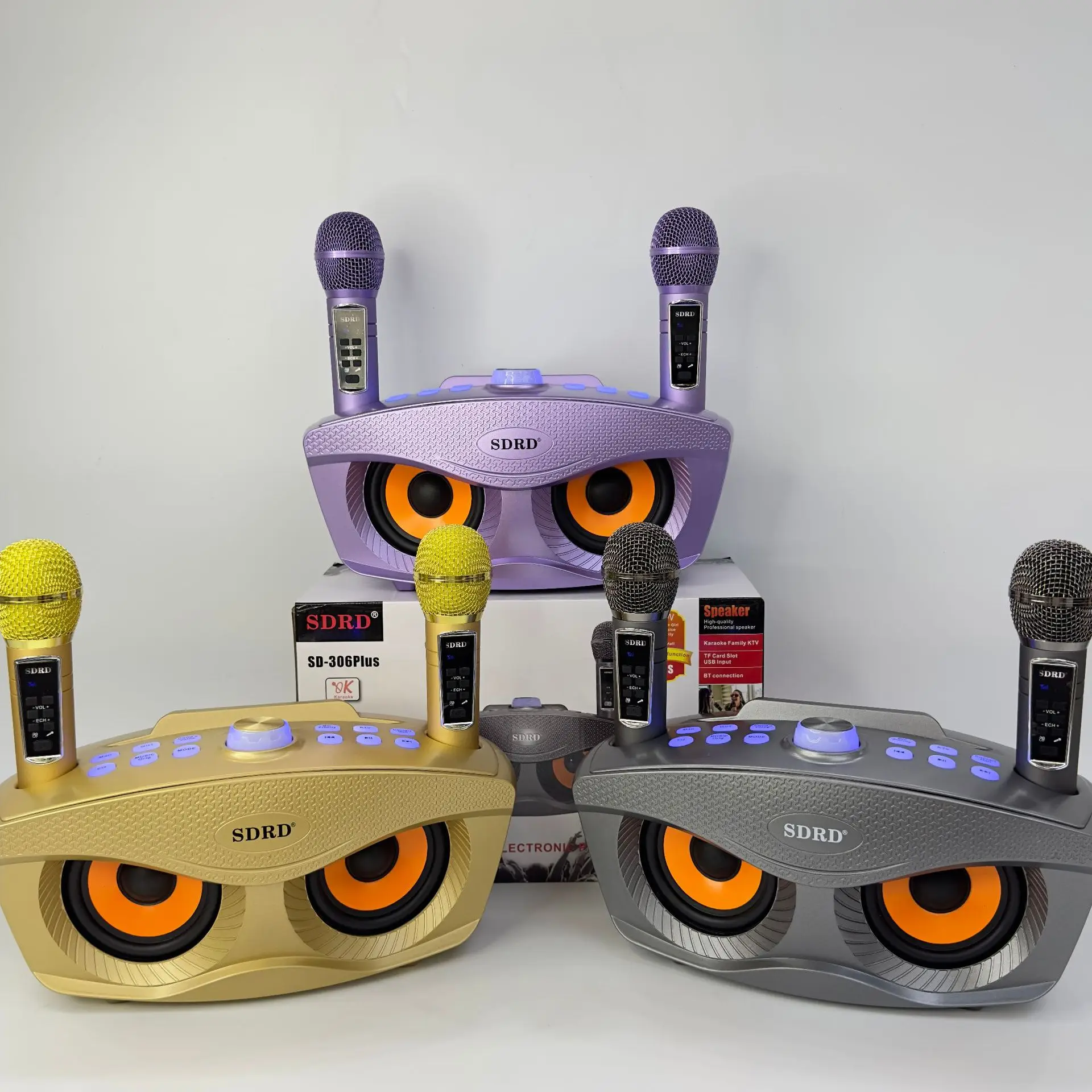 

Owl Karaoke speakers, dual wireless microphones, Bluetooth 5.0 home KTV stereo, portable karaoke machine
