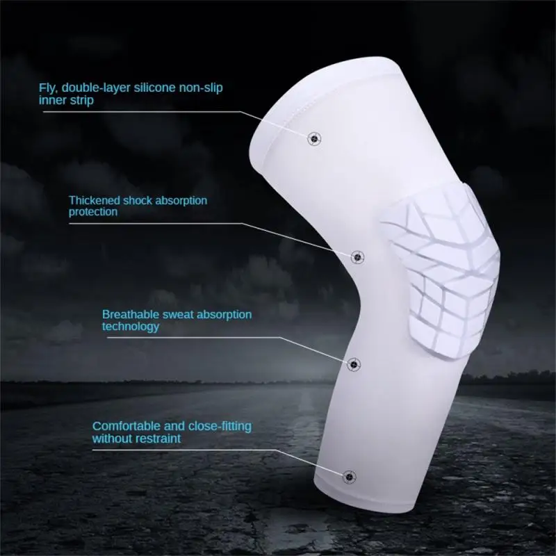 1 PC Compression Knee Pads Long Leg Sleeves Brace Knee Support Protection for Basketball, Football, Volleyball, Running, Cycling