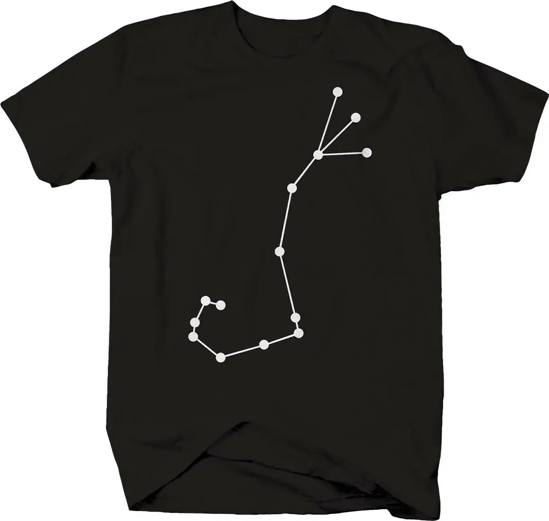 

Scorpio Star Map Oct 23-Nov 21 Zodiac Sign Astronomy T-Shirt Summer Cotton Short Sleeve O-Neck Mens T Shirt New S-3XL