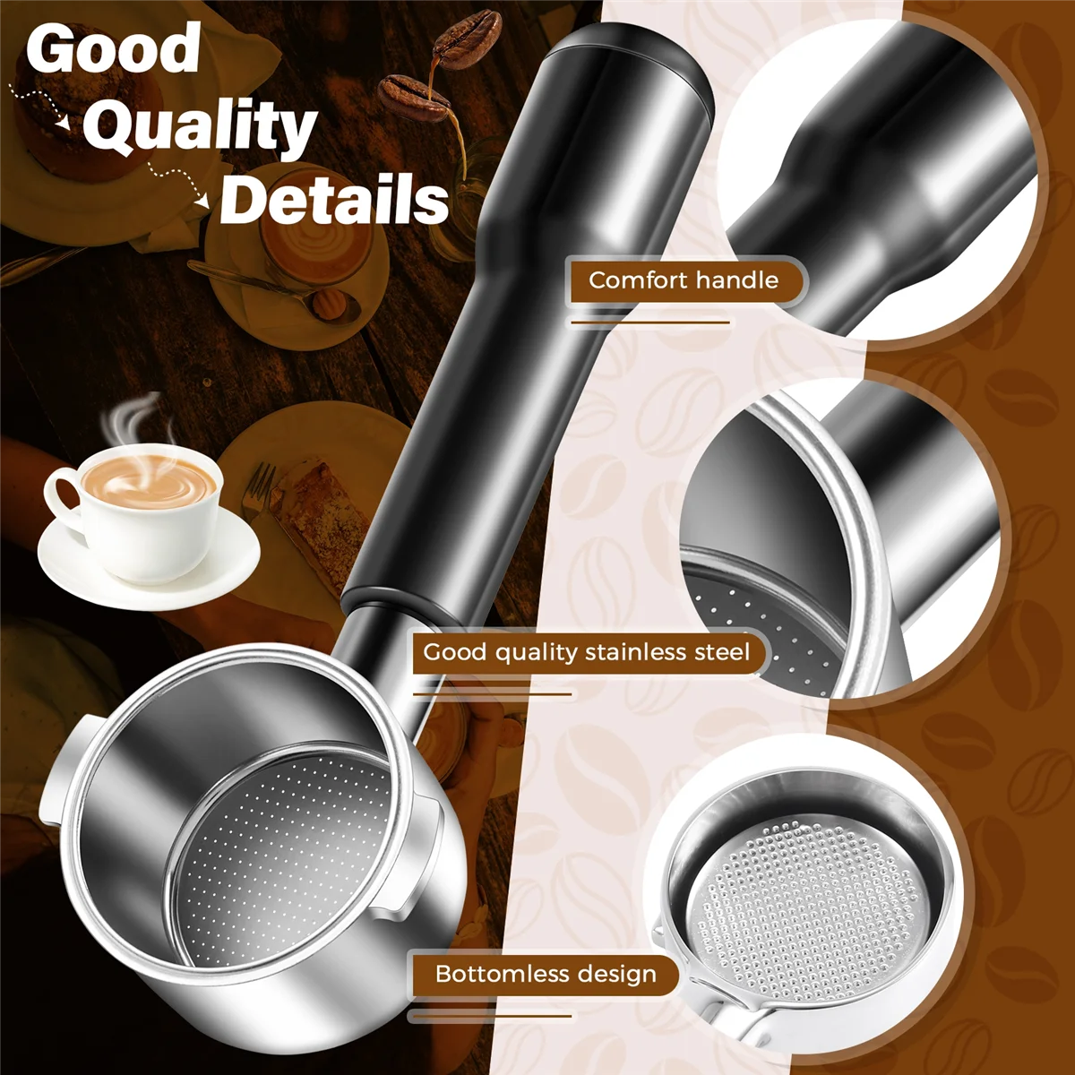 

Портафильтр YY37 51 мм для Delonghi ECP3420 EC155 BCO430 EC260, бездонный портафильтр 51 мм, запасные части с 2 ушками