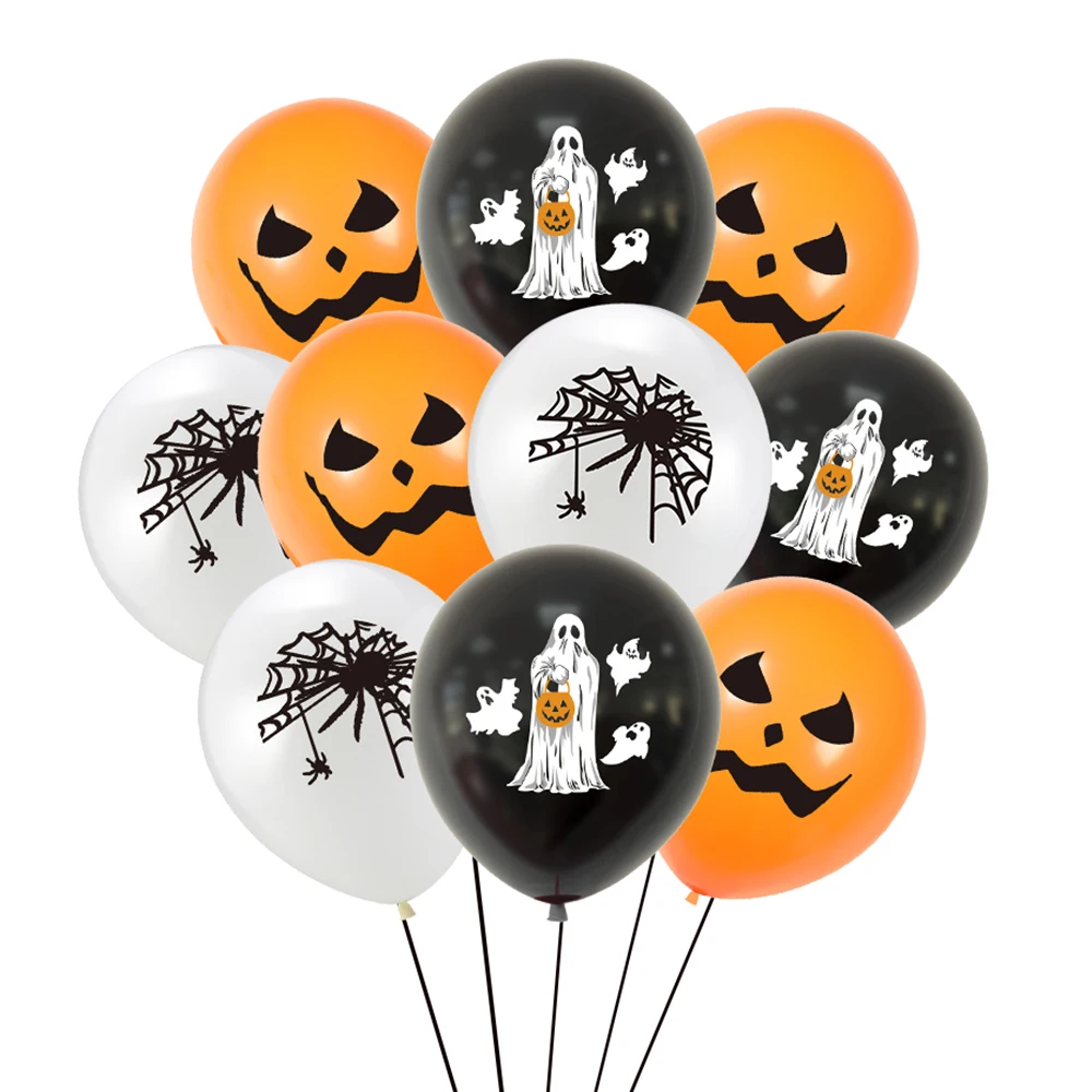 Halloween balloon decoration Halloween Pumpkin skull balloon latex balloon 2024 Halloween party home decoration balloon supplies