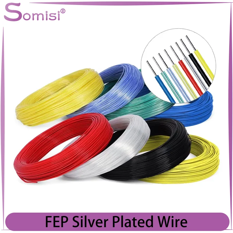 

HiFi Audio Cable 30-17AWG Silver Plated OFC Single Core with FEP Insulation High Purity Copper Wire Headphone Speaker 1-10m