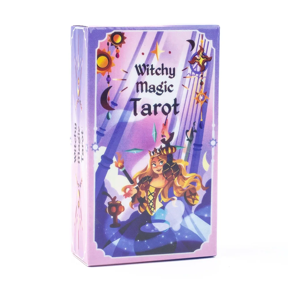 Witchy Magic Tarot Deck 78-karta Tarot Deck Magiczne i urocze ilustracje Wróżenie Edycja Talia Gry planszowe 10,3 * 6 cm