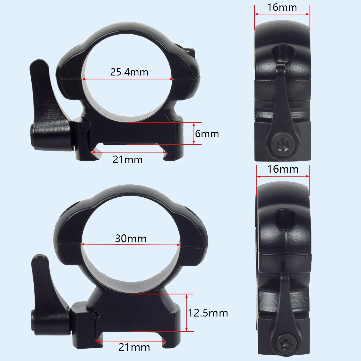 مصباح يدوي تكتيكي بقضيب يدوي من Dovetail Picatinny ، نطاق تثبيت بندقية جانبي ، قطر 20 ، قطر 30 ، 2