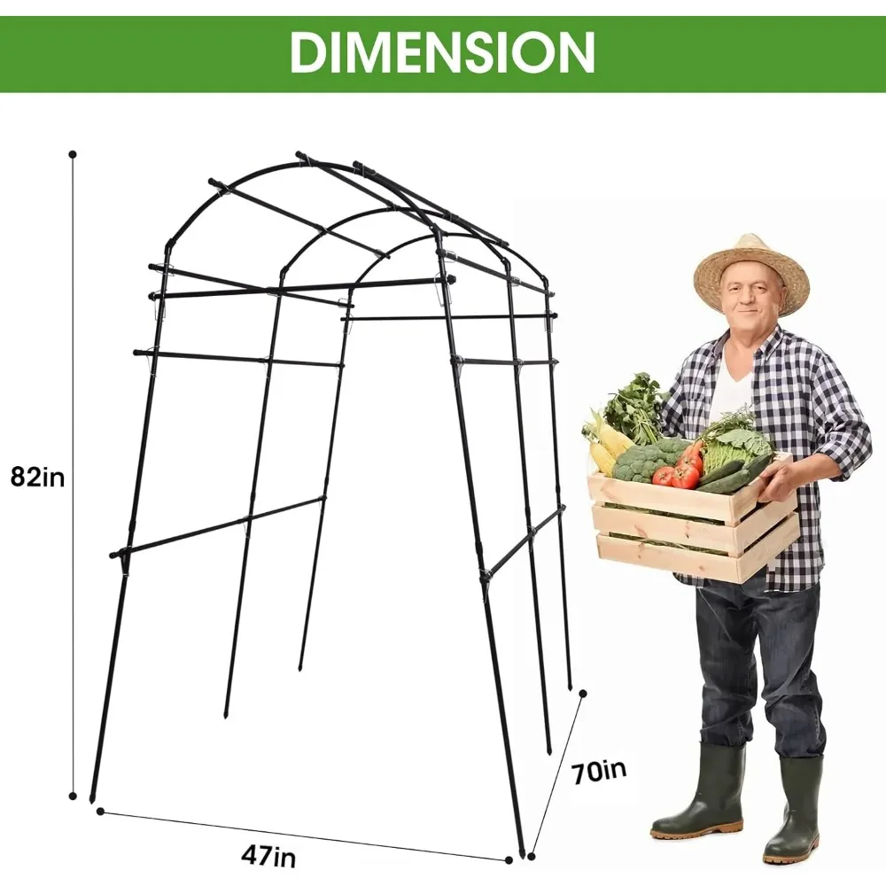 Garden Trellis for Climbing Plants Outdoor,Extra Tall Garden Arch Arbor Squash Tunnel,70 X 82 Inch U-Frame Cucumber Trellis