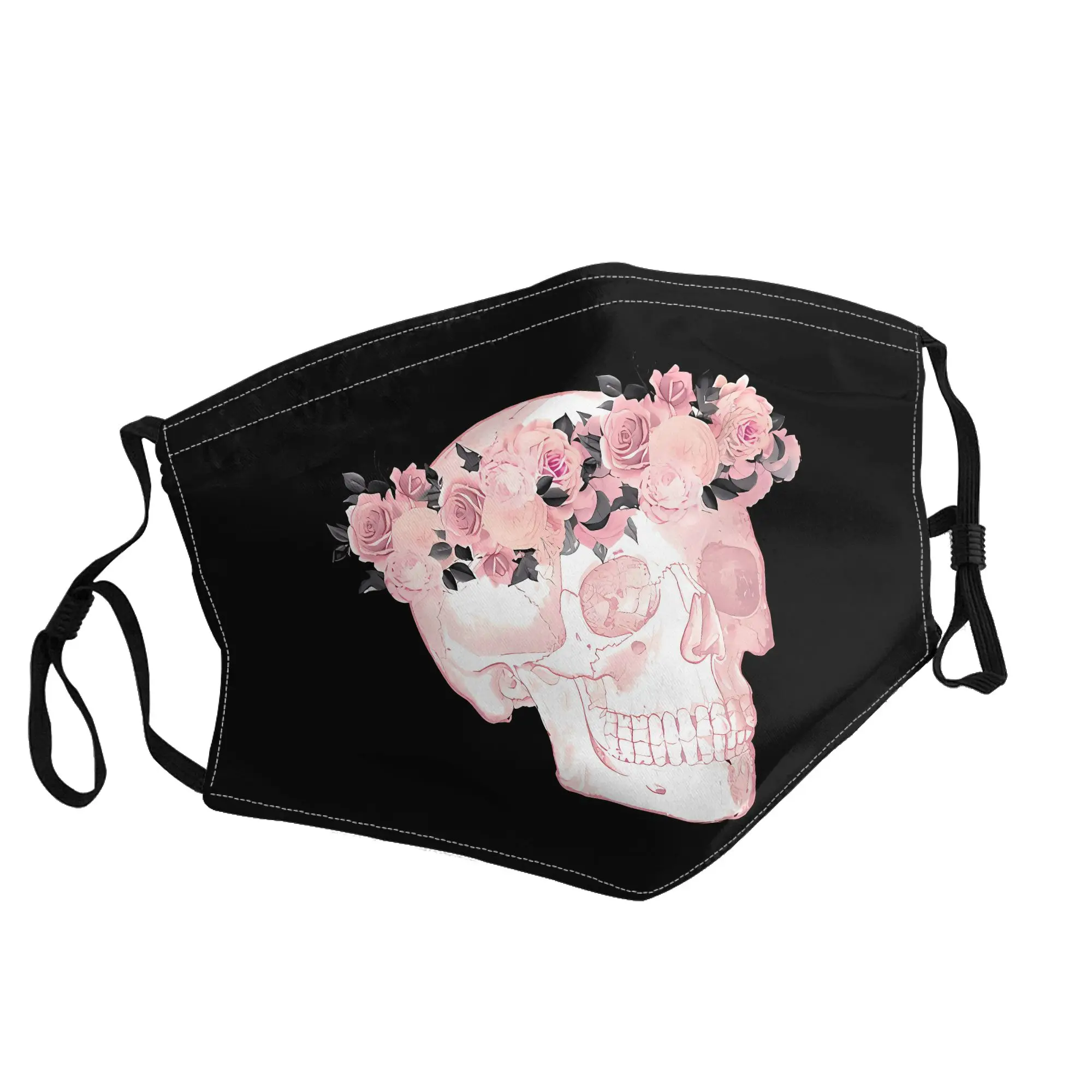 

Розовая маска с черепом и цветами ко Дню святого Валентина, унисекс, для улицы, модная, с принтом