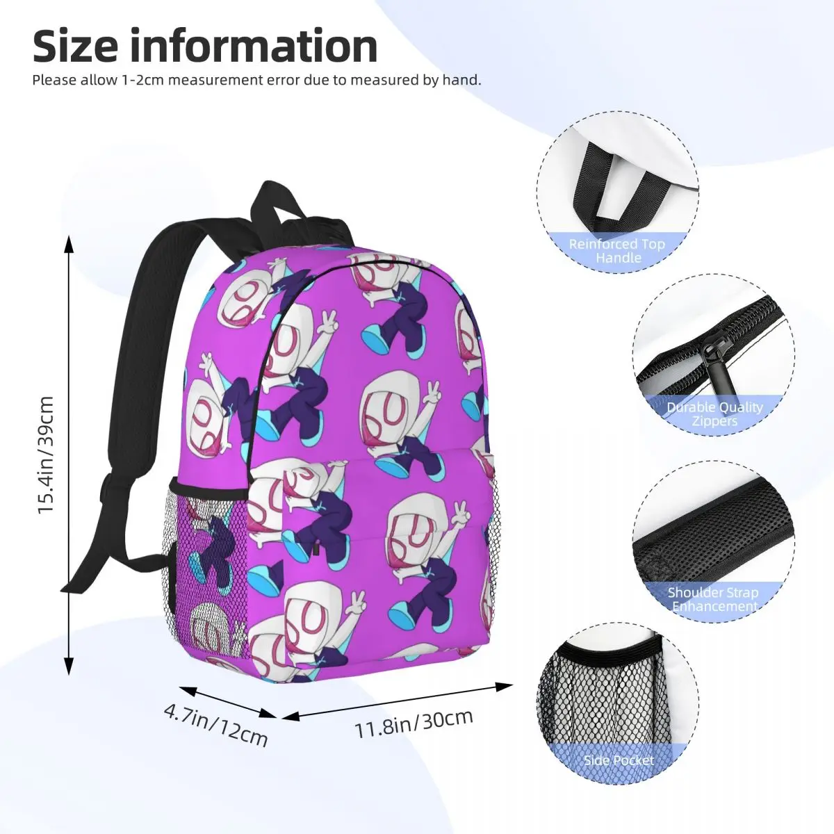 Spider Ghost 15-Inch Waterproof Backpack - Lightweight Travel Bag with Multiple Pockets for Organization