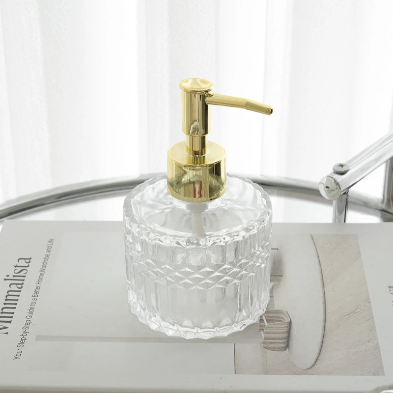 زجاجة موزعة بالضغط 200 مل، زجاجة معقم لليدين زجاجية، زجاجة شامبو للحمام، غسيل الجسم، زجاجة سائل فارغة