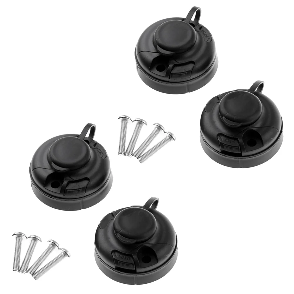 4Pcs Black ABS Fishing Rod Holder Mount Base With Screws For Kayak Boat Sea Fishing Tackle Accessory Round Deck Fitting