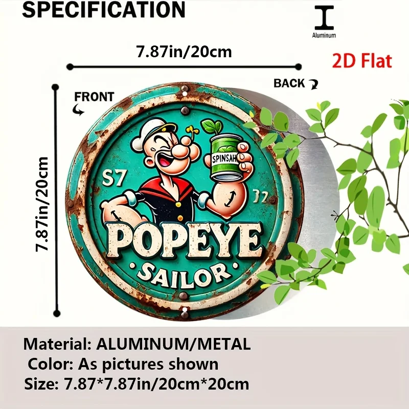 لافتة ألومنيوم مستديرة عتيقة ثنائية الأبعاد، لافتة ألومنيوم معدنية متينة، لافتة ألومنيوم دائرية مقاس 20 × 20 سم - مناسبة للمنزل #3