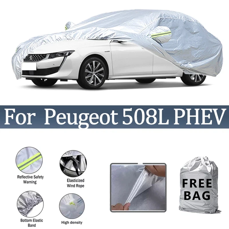 

For Peugeot 508L PHEV Car Cover Outdoor Protection Covers Snow Sunshade Waterproof Dustproof Exterior UV Car Accessories