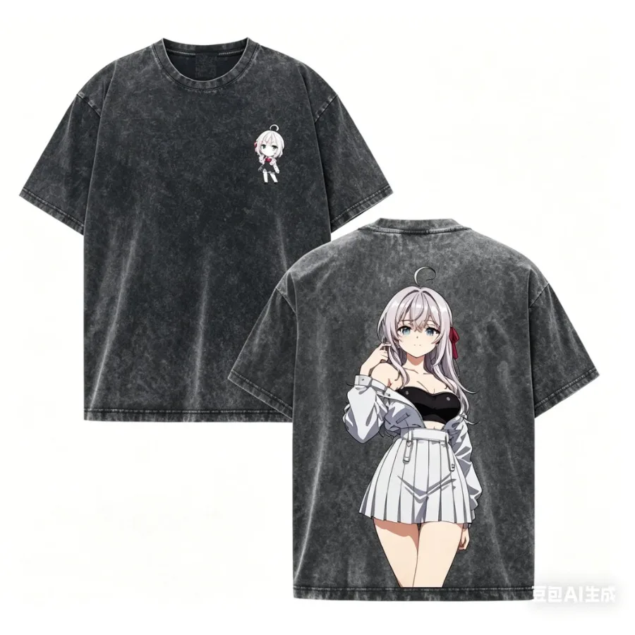 Anime Alya Sometimes Hides Her Feelings in Russian Oversized T Shirt Alisa Mikhailovna Kujou Washed Short Sleeve Graphics Tees