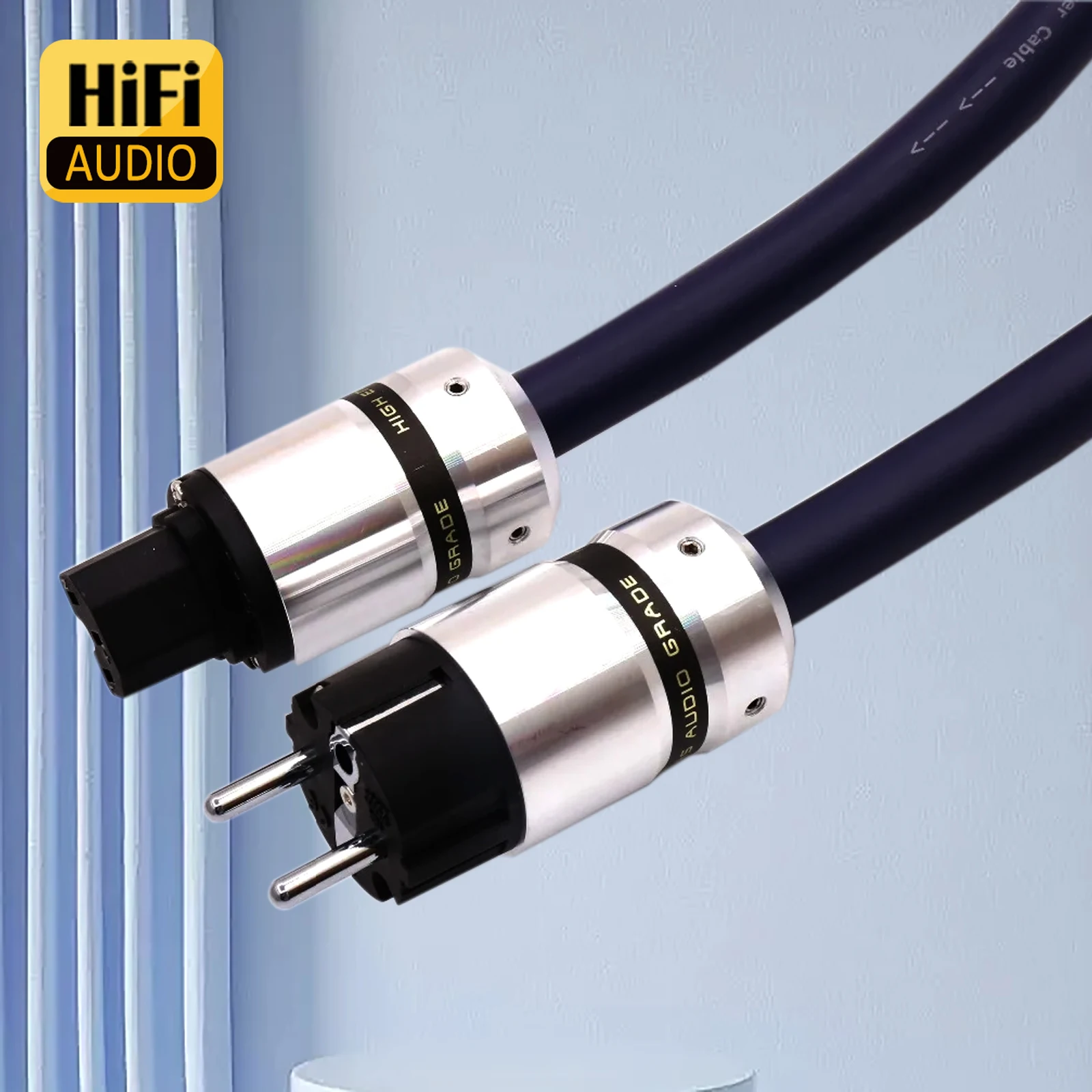 HIFI Audio Power Cable with US/EU/AU Plugs  10AWG Audiophile Power Cord Gold palted 125V 15A C15/C13 Power Line