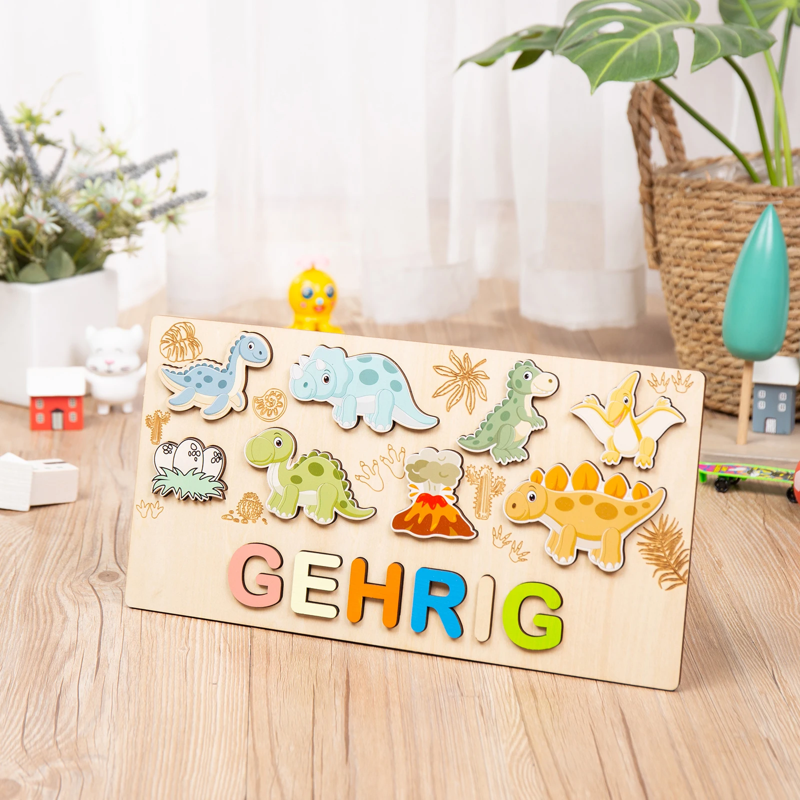 Personalized Wooden Name Puzzle Puzzle Toys For Toddlers Customized First Name Gifts for Baby Kids