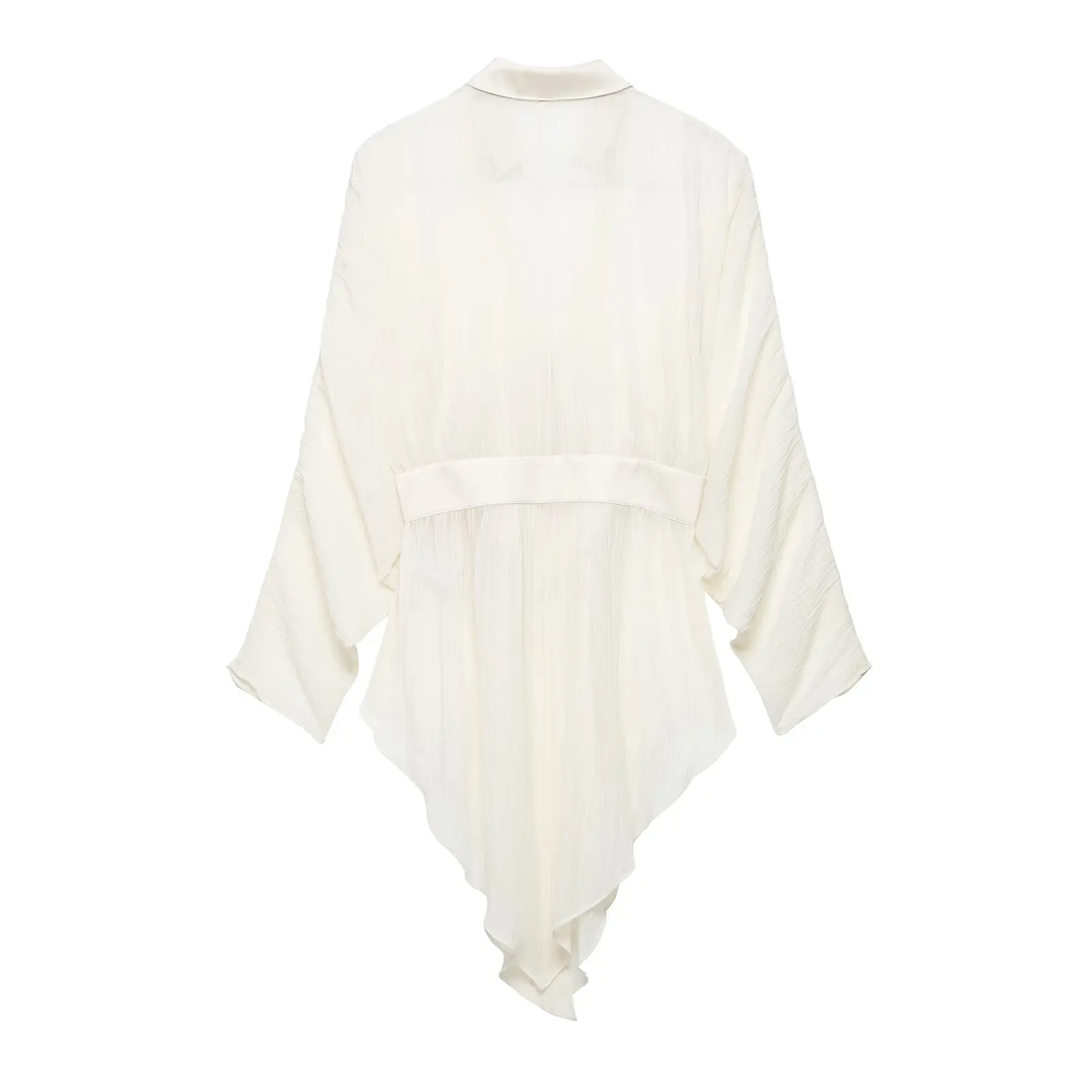 2026 Summer Women's Vintage Long Sleeve V-neck See Through Lace Shirts Office Lady Elegant Beige High Street Button Up Blouses