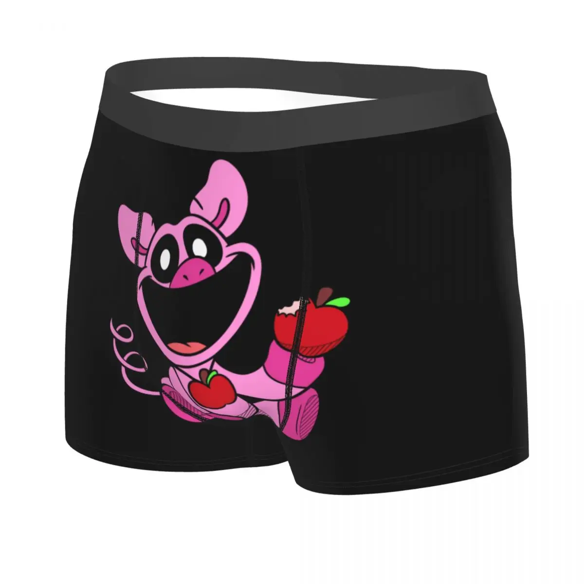 Custom Pink Smiling Big Mouth Piggy Critters Boxers Shorts Panties Male Underpants Stretch Scarry Animated Game Briefs Underwear