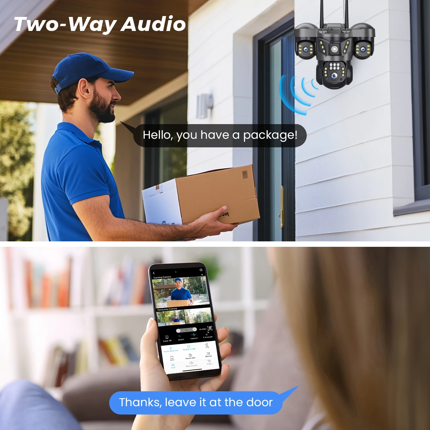 كاميرا 15 ميجابكسل بثلاثة عدسات عالية الدقة IP مع 4G Sim خارجية ملونة للرؤية الليلية مراقبة أمنية تكبير 10X شاشة فيديو