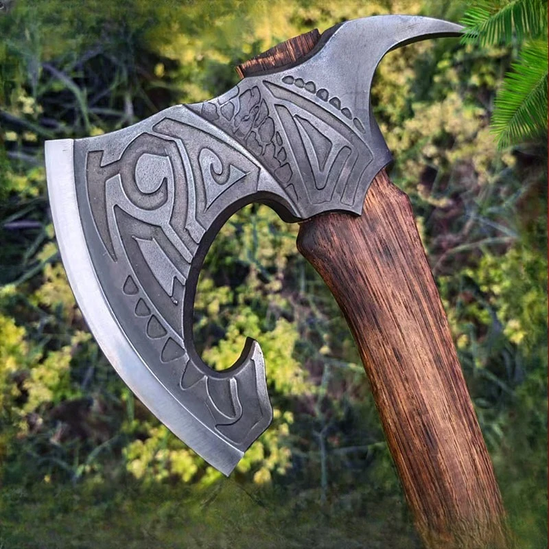 

New Outdoor Multifunctional High-end Viking Tactical Hand Axe Convenient Camping Logging Firefighting Self-defense EDC Tool