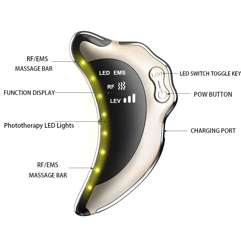 新着フォトンスキンケアかっさツール振動マッサージマイクロカレントフェイスリフティングマシン R&F 美容アンチエイジングデバイス