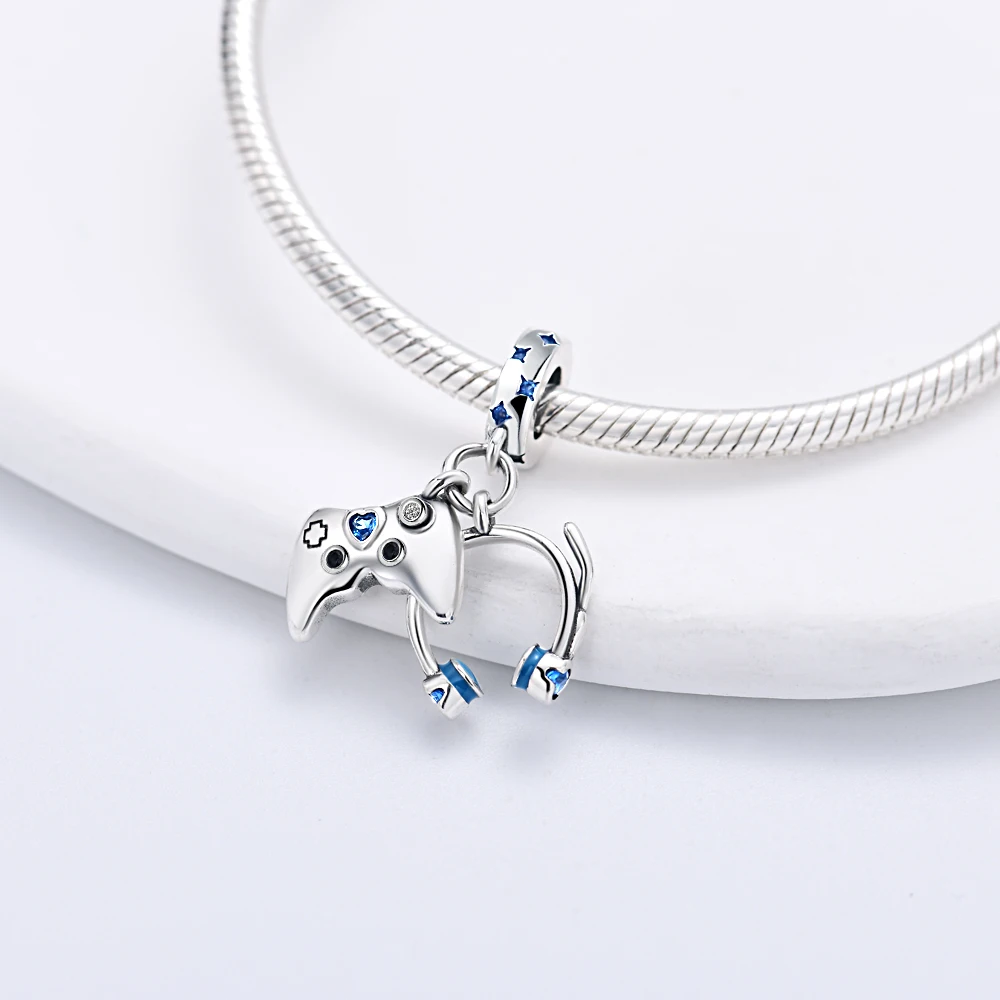 New 925 Sterling Silver Camera phone headset TV computer Charm Pendant Fine Bead Fit Original Pendant Bracelet DIY Women Jewelry