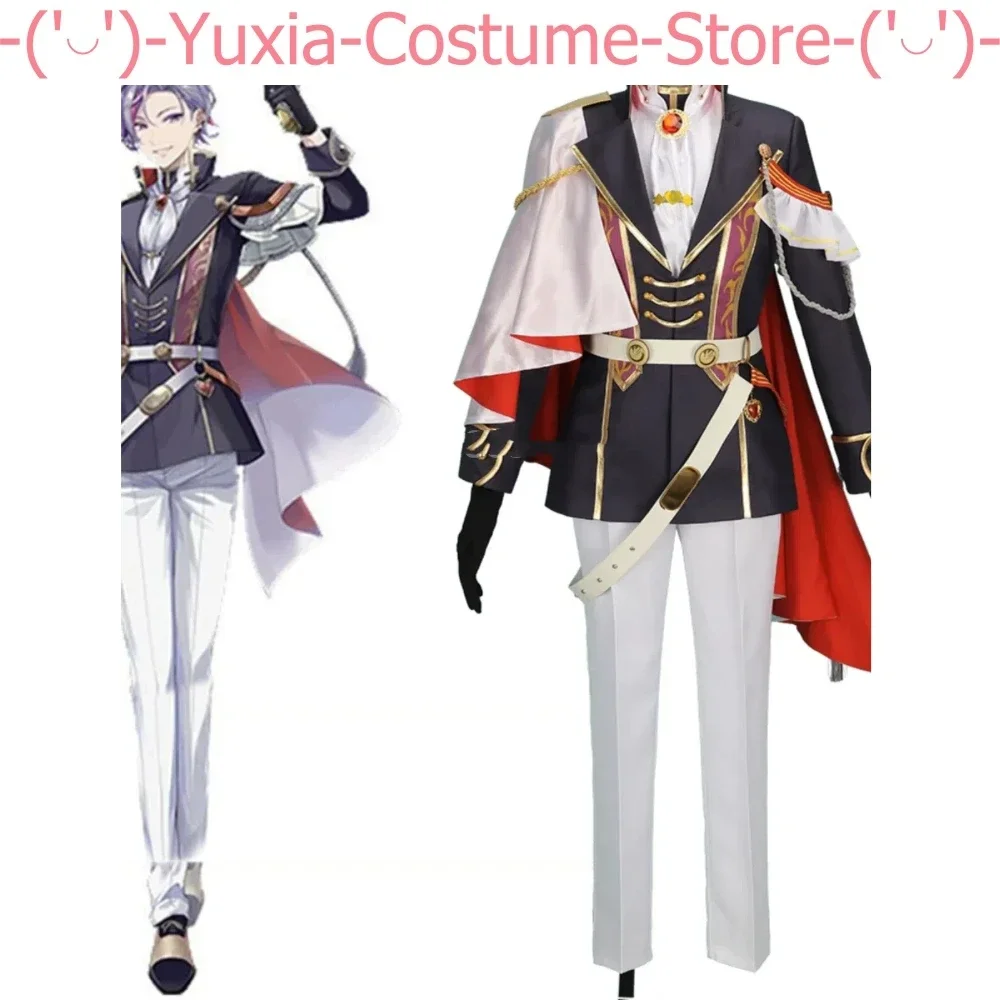 Vtuber Fuwa Minato Game Suit Gorgeous Handsome Uniform Cosplay Costume Halloween Carnival Party Role Play Outfit