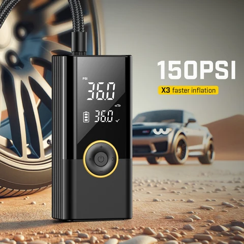 Портативный Беспроводной Воздушный Насос Carsun 150 Psi Для Накачивания Шин Автомобилей, Мотоциклов, Велосипедов, Мини-компре...