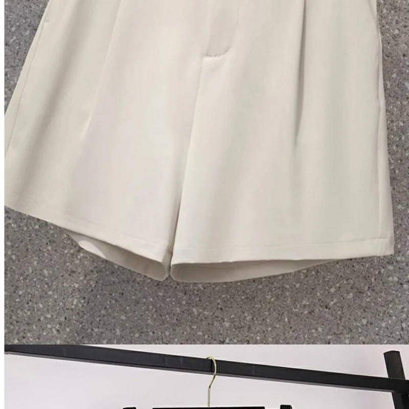 กางเกงขาสั้นเอวสูงทรงเอ สีพื้น สไตล์เกาหลี สำหรับผู้หญิง ใส่สบาย แฟชั่นลำลอง ใส่ได้หลายโอกาส ทรงขากว้าง เหมาะกับฤดูร้อน