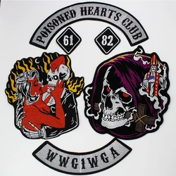 Letter Skull Girl Patch Iron on Biker Back Badge Punk Skeleton Motorcycle Embroidery for Clothes Accessories