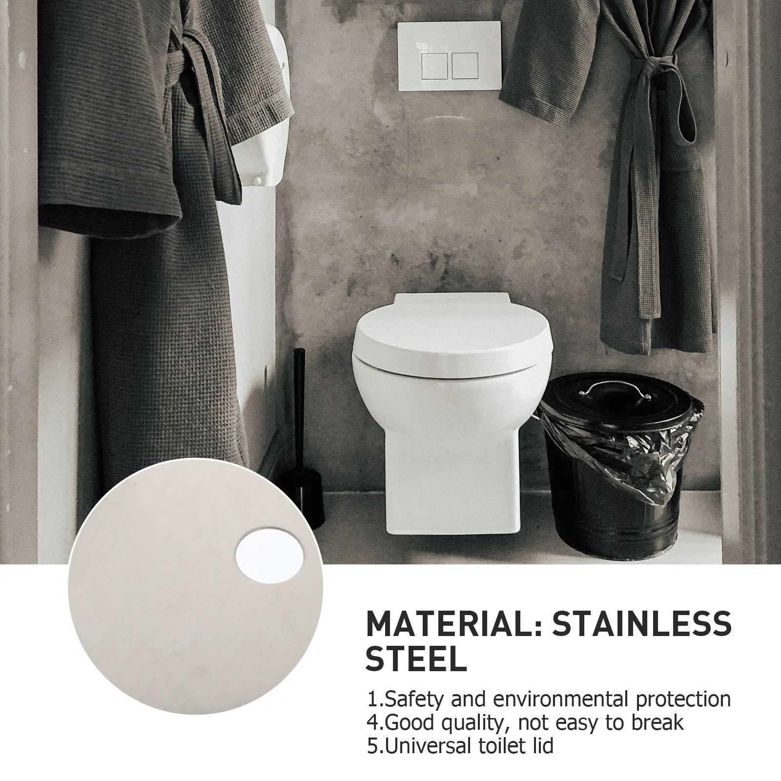 

1Set Toilet Seat Fittings Stainless Steel Quick Release Hinges Easy Replace Toilet Seat Fixing Hinges for Most Toilets
