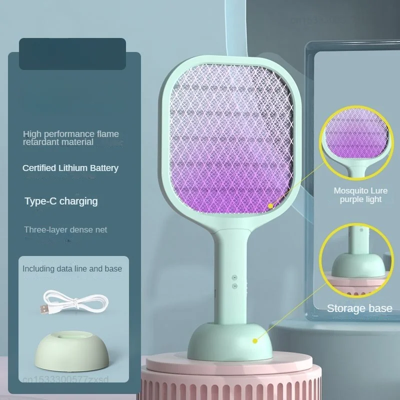 Rechargeable Electric Mosquito Swatter Multifunctional Household Automatic Mosquito Killer Racket Indoor Bug Fly Trap