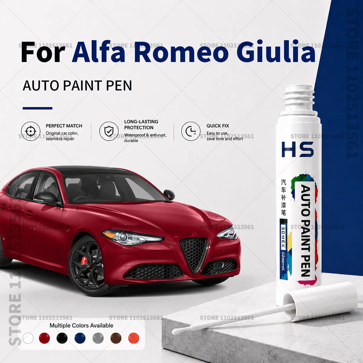 Touch Up Paint Pen – Quick Car Scratch Repair for Chips & Minor Scratches For ALFA ROMEO GIULIA  Alfa white black blue Red