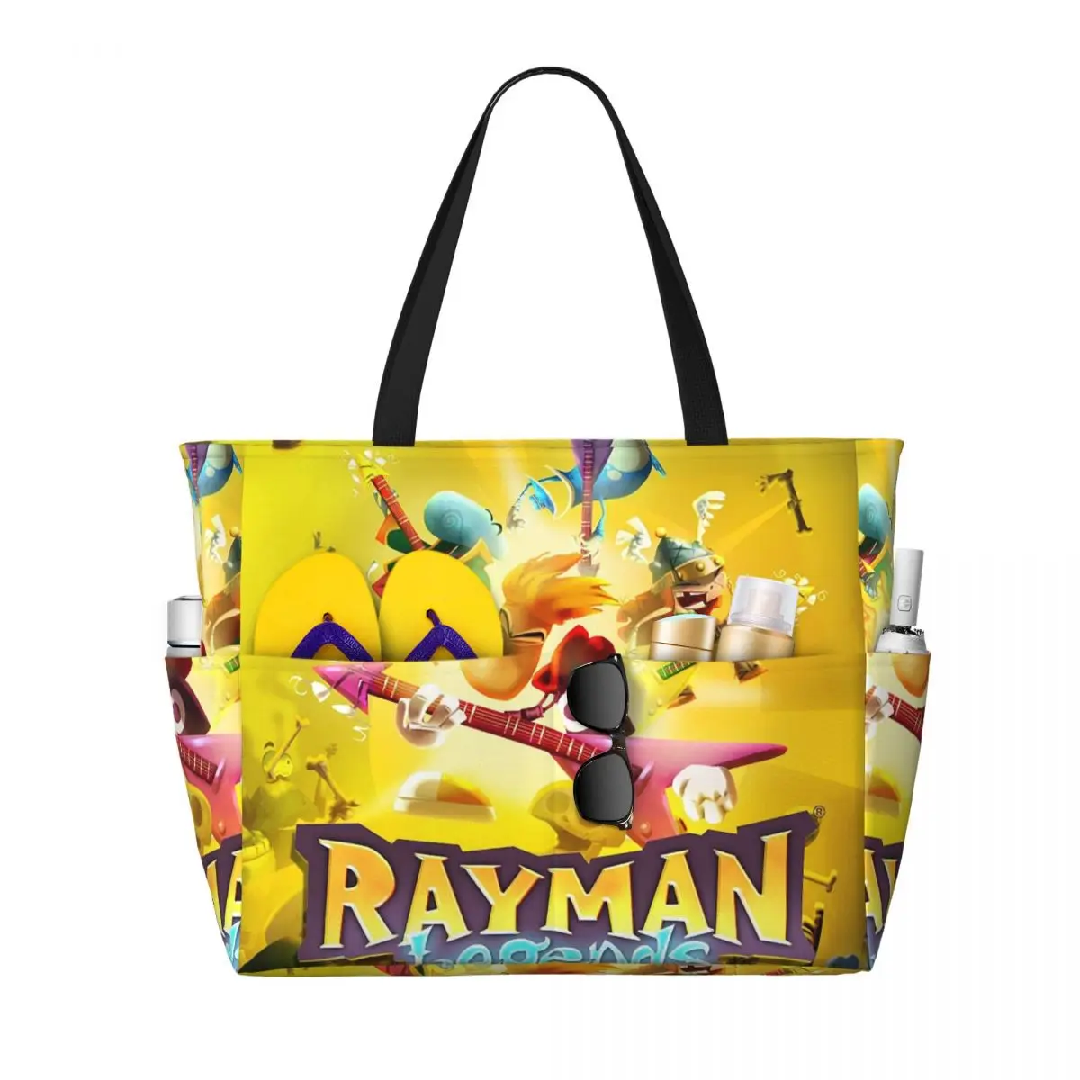 

Cartoon Games Rayman Legends Beach Tote Bag Sport Gym Yoga Duffle Large Tote Bag Women Travel Bag Fitness bag