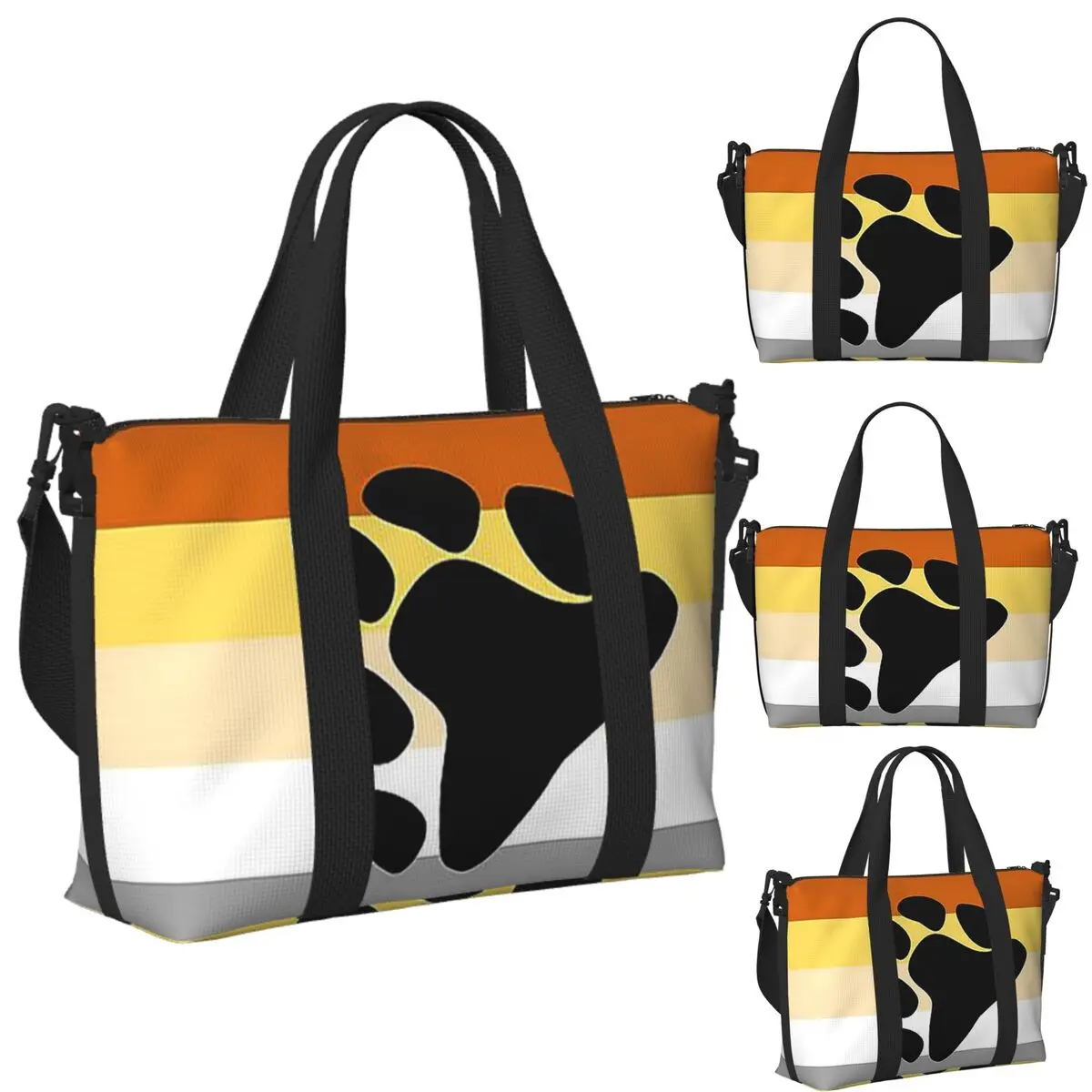 

Пользовательские ЛГБТ Гей-медведь Прапор Гордости Пляжная дорожная сумка Большая вместительная сумка-тоут для спортзала Спортивная женская дорожная сумка для покупок