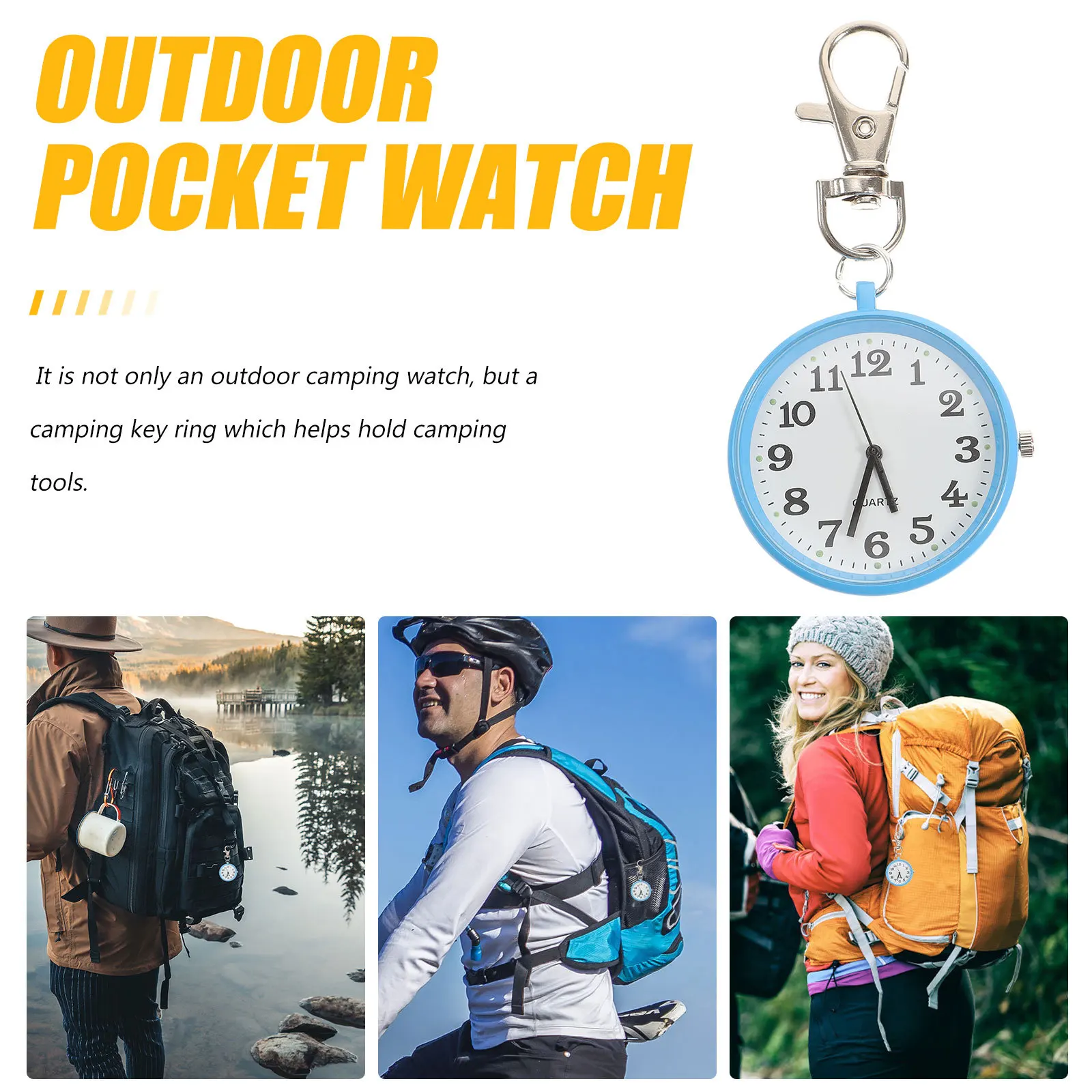 2Pcs Nurse Hanging Watches Mini Quartz Keychain Lightweight Practical Small Decoration Gift Pocket Watch