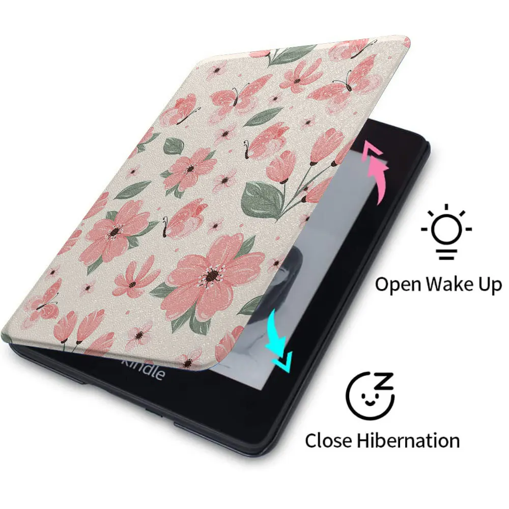 kindle case paperwhite1th 2th 3th Silicone soft shell different styles of flower patterns funda 2021 11th  8th generation