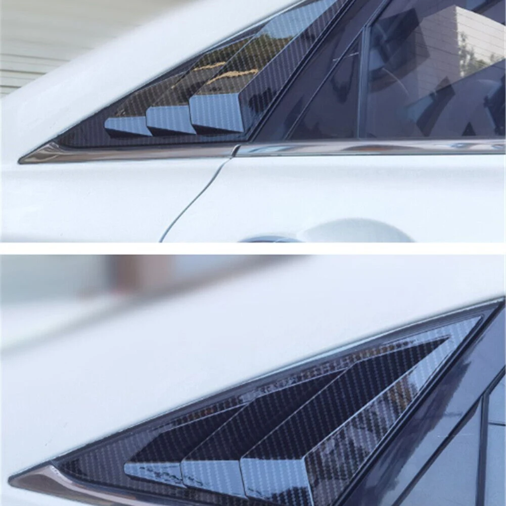 Look Glass Louver Shutter Cover Exterior Door Panel Replacement ABS Plastic Car Accessories Carbon Fiber Decorate