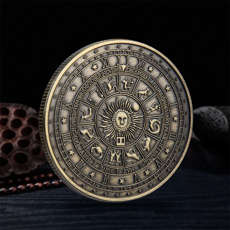 

Wishing Medallion Feng Shui Coin Constellation Ancient Statue Bronze Canvas Commemorative Bank Box and Bicket Ornament Plaque