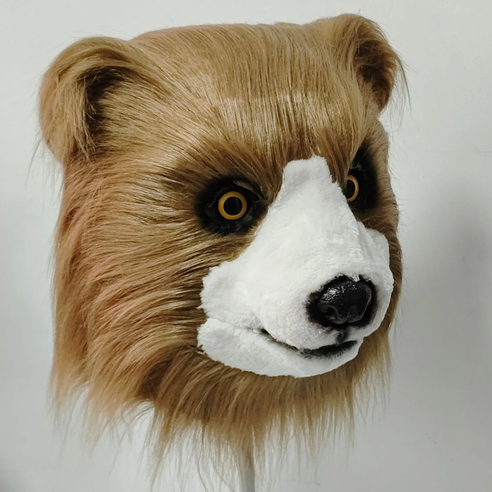 Realistische Plüsch-Hundemasken für den ganzen Kopf, pelzige Tiermaske, Erwachsenen-Cosplay-Kostüm-Requisite, Halloween-Karneval-Maskerade-Party-Maske – Detail 6