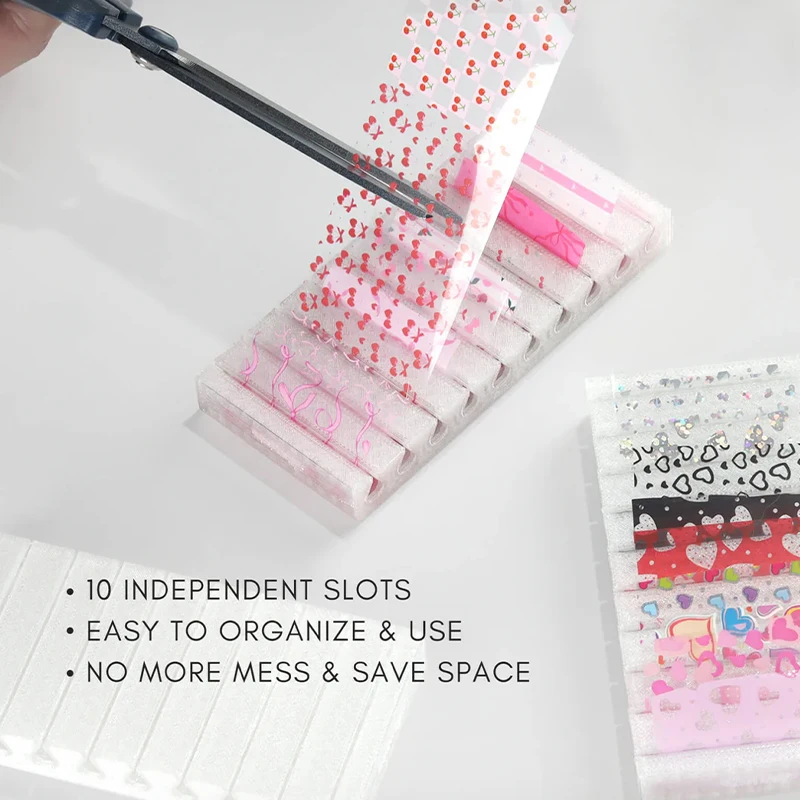 Macaron Colors Nail Foils Gradient Transfer Foil Storage Box Nail Art Stickers Stripe Floral Manicure Decals Nails Decoration
